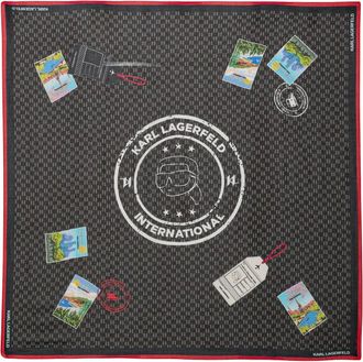 Karl Lagerfeld Accessoires, Dames, Veelkleurig, ONE Size, Ikon Monogram Sjaal
