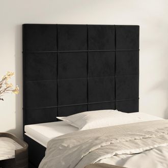 vidaXL Cabeceros 2 Unidades De Terciopelo Negro 100x5x78/88 Cm Vidaxl