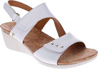 Revere Comfort Shoes Womens Grenada Back Strap Wedge Sandal In Coconut