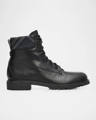 Burberry Men & apos;s Durham Leather Combat Boots