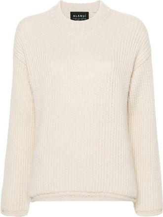 Alanui Finest ribbed-knit jumper - women - Cashmere/Cotton - M - Neutrals