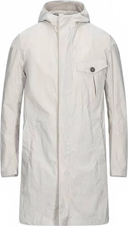 Herno Mens Hooded Single-Breasted Coat In Silver