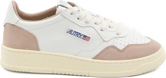 Autry White Medalist Low Suede Overlay Sneakers