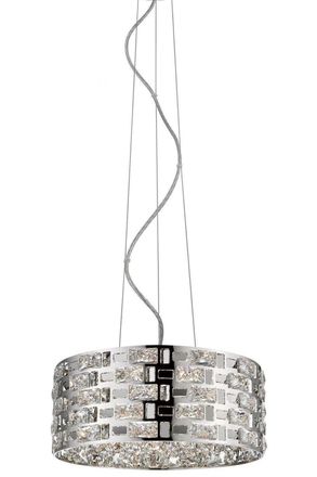 Netlighting Lola 6 Light Crystal Ceiling Chrome in Grey
