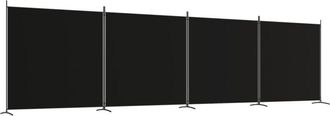 vidaXL Biombo divisor de 4 paneles de tela negro 698x180 cm vidaXL