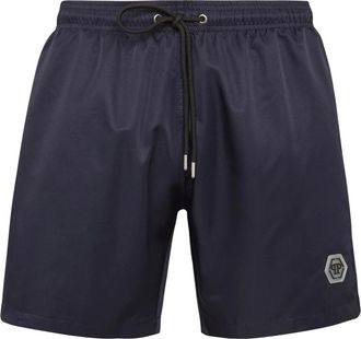 Philipp Plein Badmode, Heren, Blauw, S, Polyester, Short Swim Boxer Hexagon
