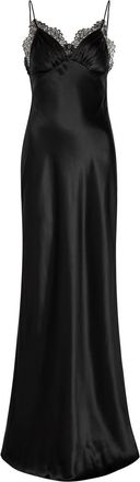 Nili Lotan Sylas Lace-trim Silk Maxi Slip Dress - Black - 6 (UK10 / S)