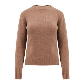 Max Mara Cashmere Bruine Trui met Geribbelde Manchetten - Dames - Cashmere truien - Bruin - XS - Kasjmier - Truien & Vesten