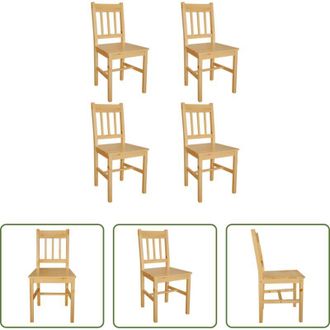 vidaXL Sedie in legno - Sedie da Pranzo 4 pz in Legno di Pino