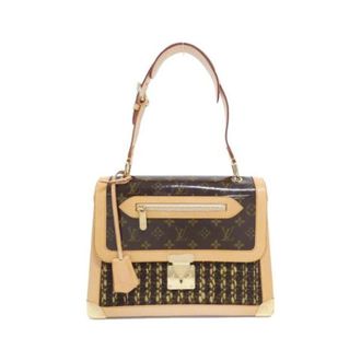 Louis Vuitton Pre-owned Monogram Tweed Tweedy Zip Bag - Dames - Vintage Schoudertas - Bruin - ONE Size - Tweed - Vintage