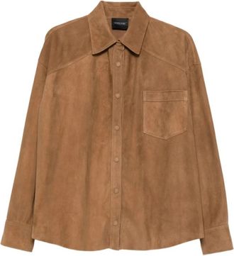 Simonetta Ravizza Lorna Chest-Pocket Shirt - Dames - Overhemden - Bruin - 2XS - Leer - Overhemden