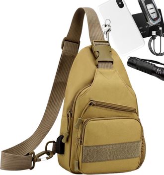 Generic Small Sling Bag - Adjustable Waterproof Sling Pack | Shoulder Bag For Outdoor, Travel, Hiking, Cycling & Running | Lightweight Oxford Cloth Storage Or