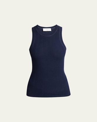 Victoria Beckham Cotton Ribbed Tank Top