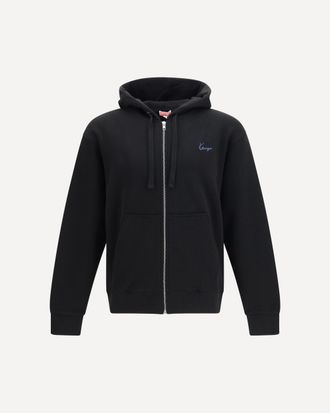 Kenzo Kenzio Signature Embroidered Cotton Zip Hoodie Male XL
