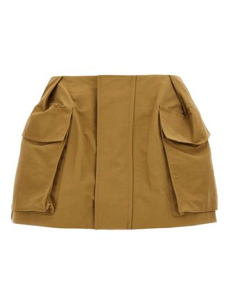 sacai cargo zip mini shorts - Yellow
