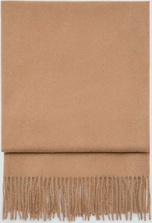 Mango Sciarpa bordi frange marrone medio - Donna - Taglia unica - MANGO