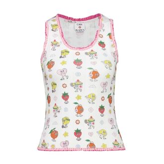 Casablanca White Frill Tank Top