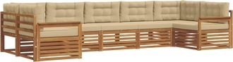 vidaXL Conjunto De Sof&aacute;s De Exterior 7 Uds. Natural Y Beige Vidaxl