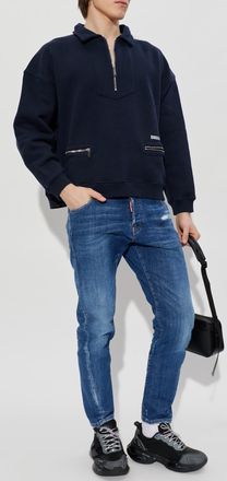 Dsquared2 Sweatshirt With Logo, Mens, Navy Blue