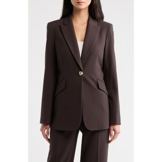 Tahari by ASL One-Button Blazer in Espresso at Nordstrom, Size 10