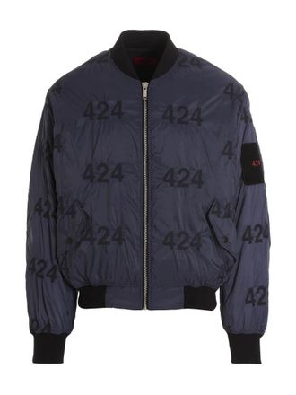 424 Mens Reversible Logo Bomber Jacket