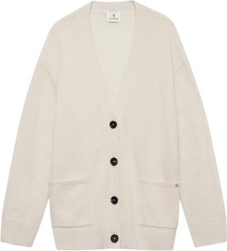 Anine Bing Cream V-Neck Jumper with Buttons