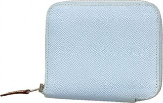 Herm&egrave;s Blue Epsom Leather Coin Purse/Coin Case (Pre-Owned)