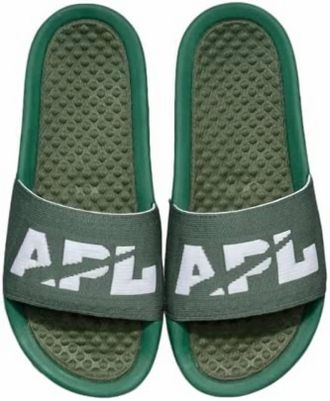 Athletic Propulsion Labs Womens Big Logo Techloom Slide Sandal In Great Green/white