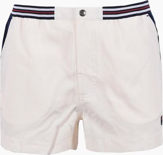 Fila Mens FILA HIGHTIDE 4 TERRY POCKET STRIPE SHORTS GARDENIA/FILA NAVY - White - Size: 36/32