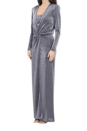Simona Corsellini Fitted Lam&eacute; Dress - Silver