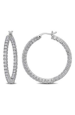 Delmar Lab-Created White Sapphire Hoop Earrings at Nordstrom Rack