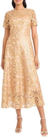Maggy London Sequin Fit & Flare Cocktail Dress in Caramel at Nordstrom Rack, Size 18 (Similar To 16W)