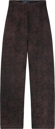Cortana Maleisi&euml;- bourgondische jacquardbroek - Dames - Wijde Broeken - Rood - L - Linnen - Broeken