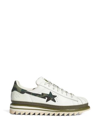 adidas Clot x Bape camouflage star low-tops sneakers - unisex - Calf Leather/Fabric/Rubber - 11.5 - White