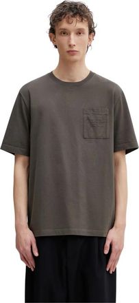 Maison Kitsun&eacute; Tops, Heren, Groen, L, Katoen, Poetic Script T-shirt