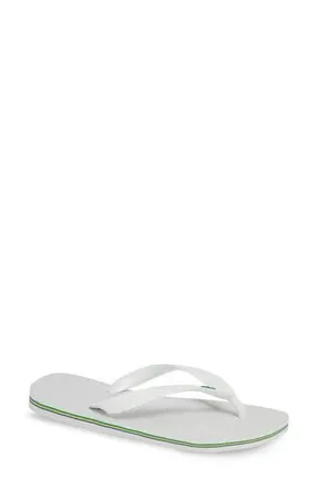 Havaianas Brazil Stripe Flip-Flop in White at Nordstrom Rack, Size 35/36