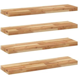 vidaXL Estantes Flotantes 4 Uds Madera Acacia Acabado Aceite 80x20x4cm Vidaxl