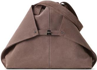 Akris Medium AI Suede Convertible Shoulder Tote in Taupe at Nordstrom