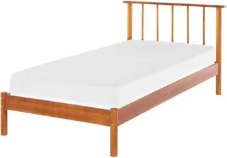 Beliani Bed Pine Wood BARRET 90 x 200 cm (EU Single) Brown