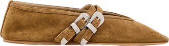 Le Monde Beryl Pointed Suede Ballet Flats With Straps