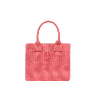 Pinko Pinko, Tassen, Dames, Roze, ONE Size, Katoen, Mini Beach Shopper