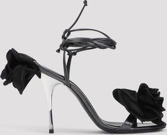 Magda Butrym Womens Flower Shoes - Black Leather - Size EU 40