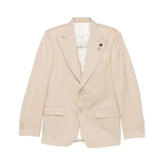 Lardini Blazers, male, Beige, Size: XL Single-breasted Blazer