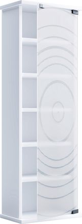 MID.YOU Mid.you Cd-Regal, Wei&szlig;, Holzwerkstoff, 5 F&auml;cher, 31x92x18 cm, Wohnzimmer, TV M&ouml;bel, CD-Regale