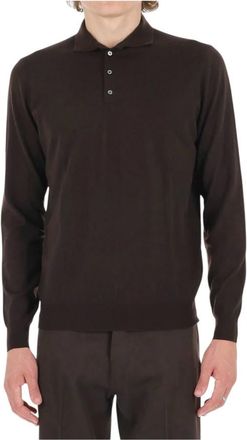 Drumohr Polo de lana Merino Superfine 140s - Tops - Hombre - Marr&oacute;n - M