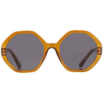 French Connection FC 23 52 CP BRN Smoke Hexagonal Ladies Sunglasses 10266454.COM BRNSMK