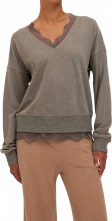 Bloomingdale's Malibu V-Neck Pullover Top In Heather Grey