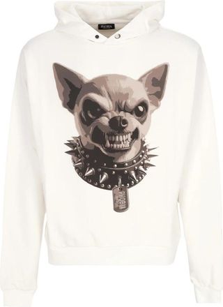 Phobia Archive Angry Dog Hoodie - Heren - Hoodies - Wit - L - Katoen - Hoodies & sweatvesten