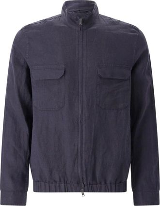 Herno Linnen Jas - Heren - Zomerjassen - Blauw - XL - Linnen - Jassen