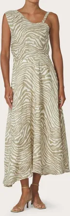 Lusana Tango Linen Dress In Macan